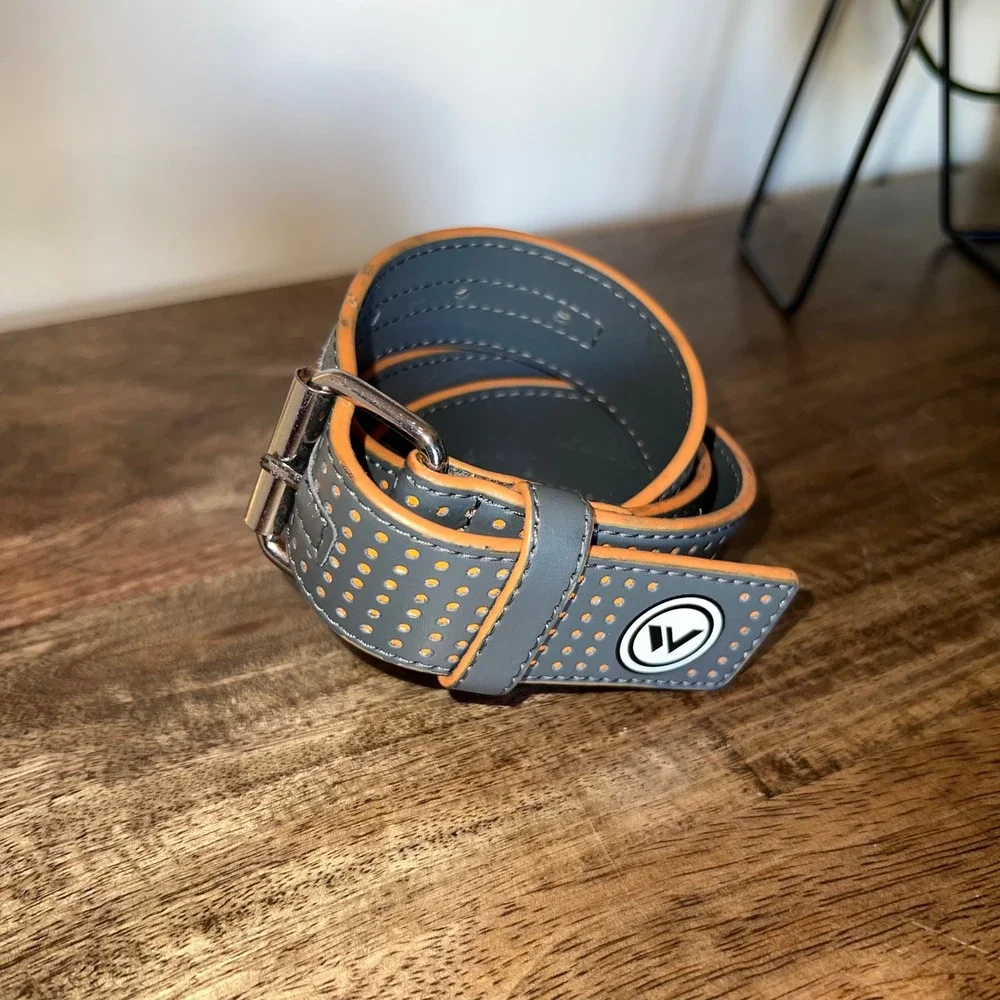 Shawn White Kids Belt Gray‎ Orange Perforated Buckle Closure Non Leather